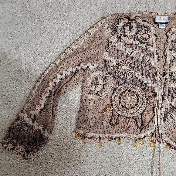 Sandy Starkman beaded boho jacket - Picture 3 of 10